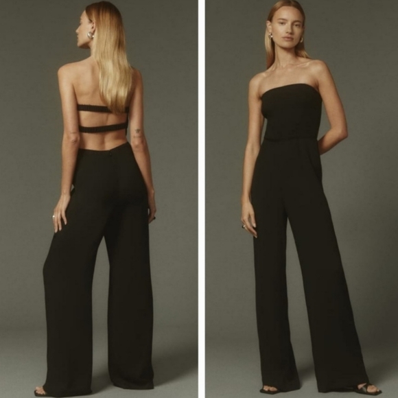 Reformation Pants - NWT Reformation Carter Strapless Crepe Jumpsuit Black 2
